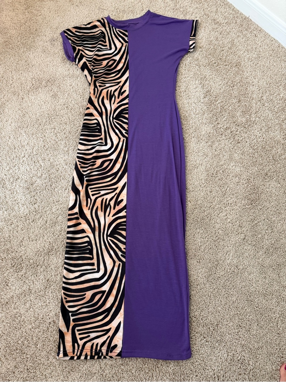 Purple Split Long Maxi Dress, Small